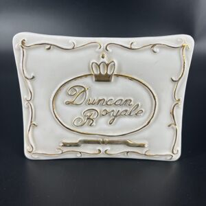 Vintage Duncan Royale Porcelain Cabinet Display Advertising Sign/Plaque Crown